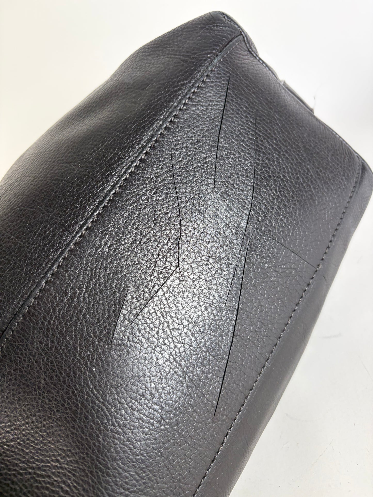 Vintage Givenchy Nightingale Tote Bag Black Leather Silver