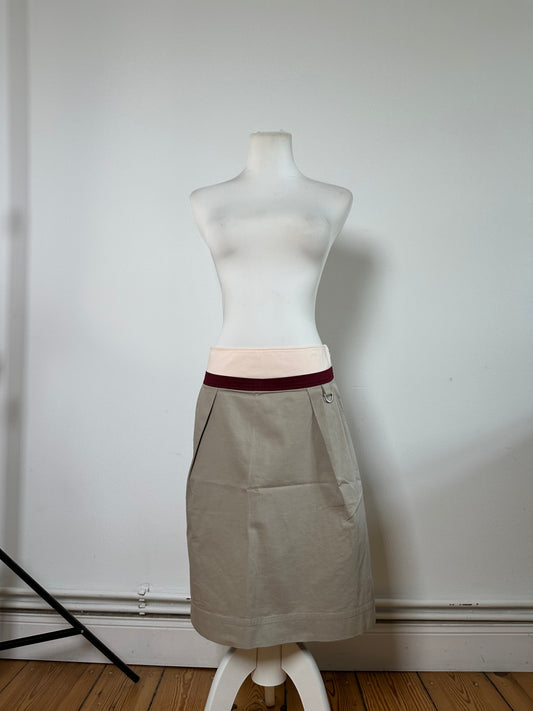 Vintage Celine A-line Skirt Beige Cream Late 1980s S
