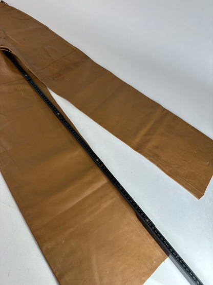 Vintage Courreges Leather Pants Brown M