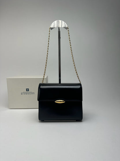 Sac vintage en cuir verni noir Givenchy