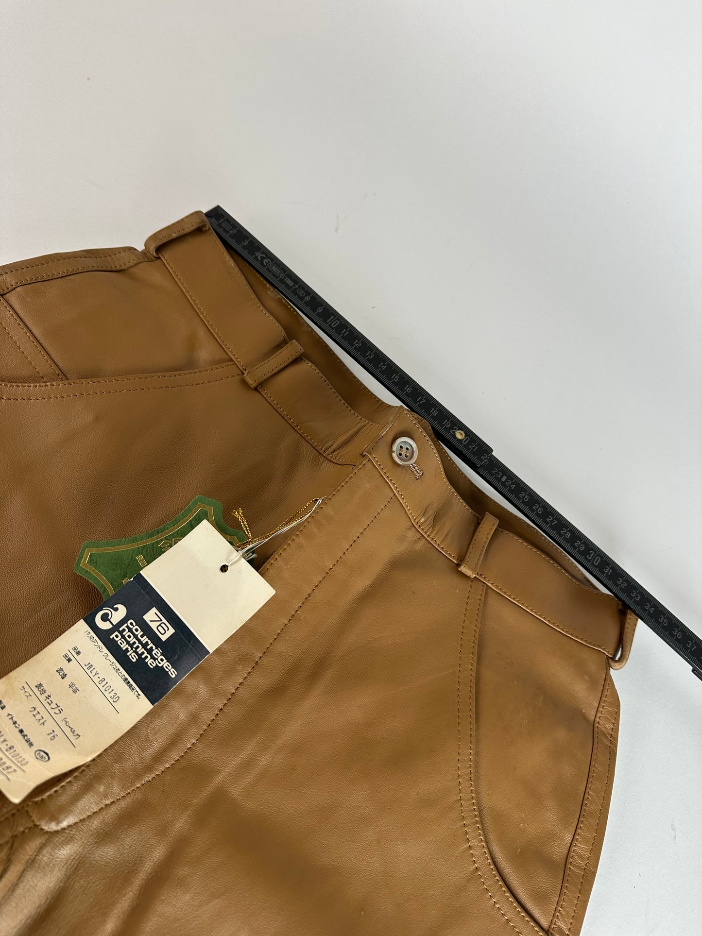 Vintage Courreges Leather Pants Brown M