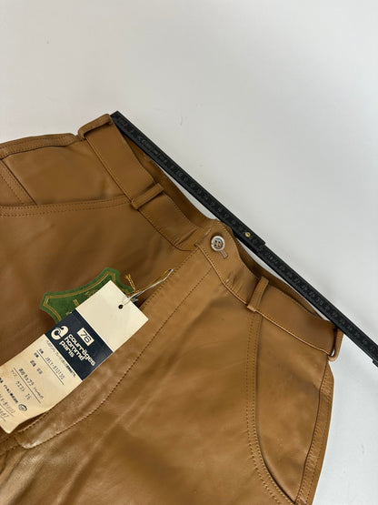 Vintage Courreges Leather Pants Brown M