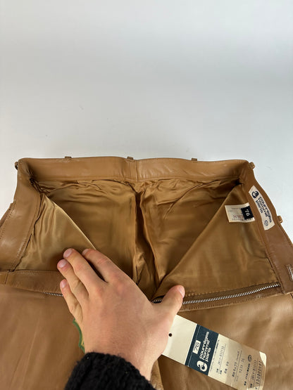 Vintage Courreges Leather Pants Brown M