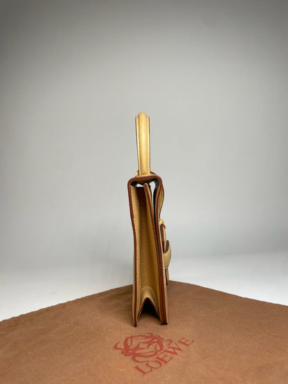 Vintage Loewe Madrid Leather Handbag Beige / Yellow