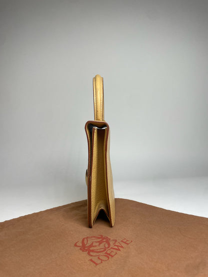 Vintage Loewe Madrid Leather Handbag Beige / Yellow