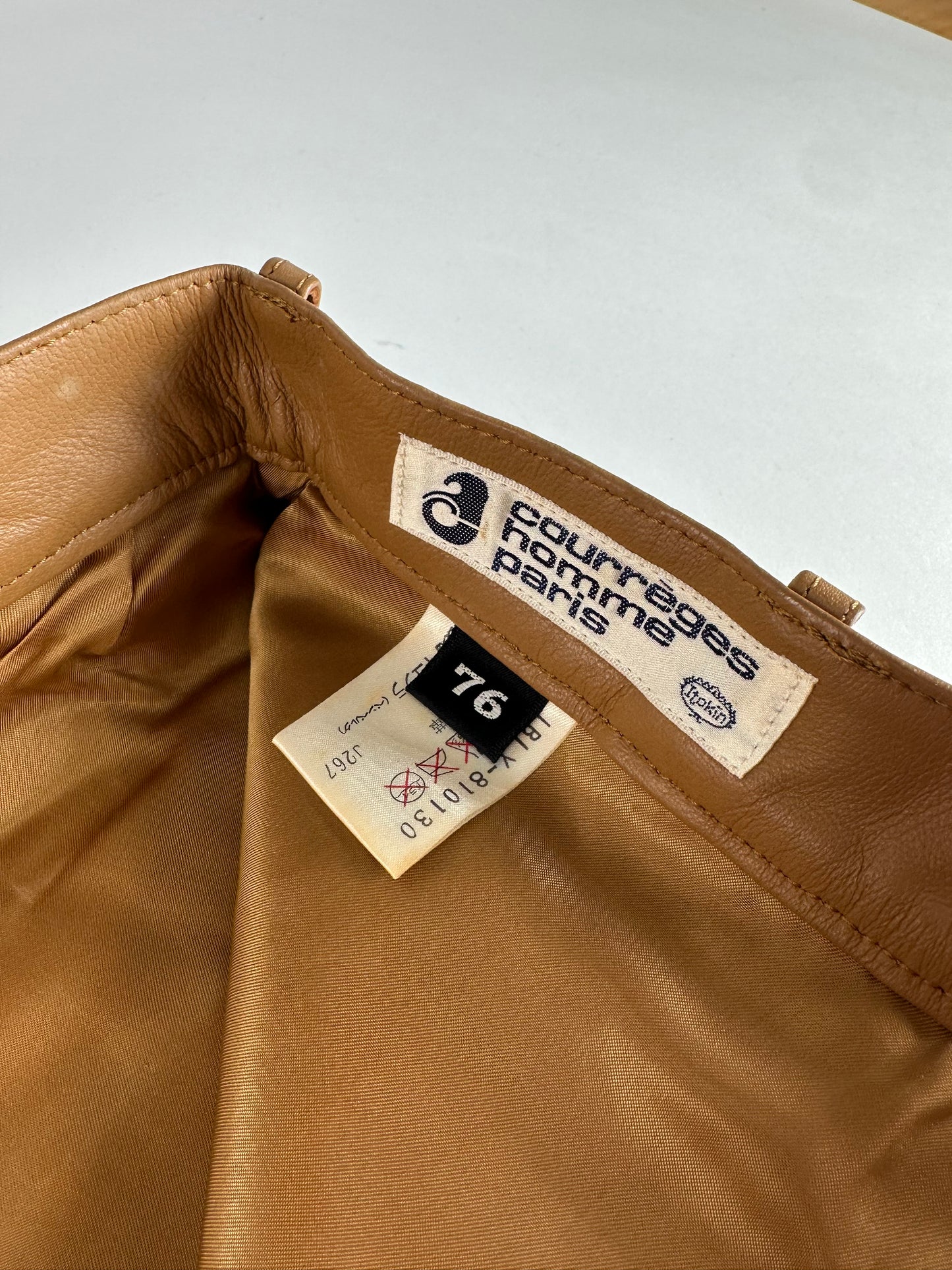 Vintage Courreges Leather Pants Brown M