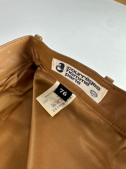 Vintage Courreges Leather Pants Brown M