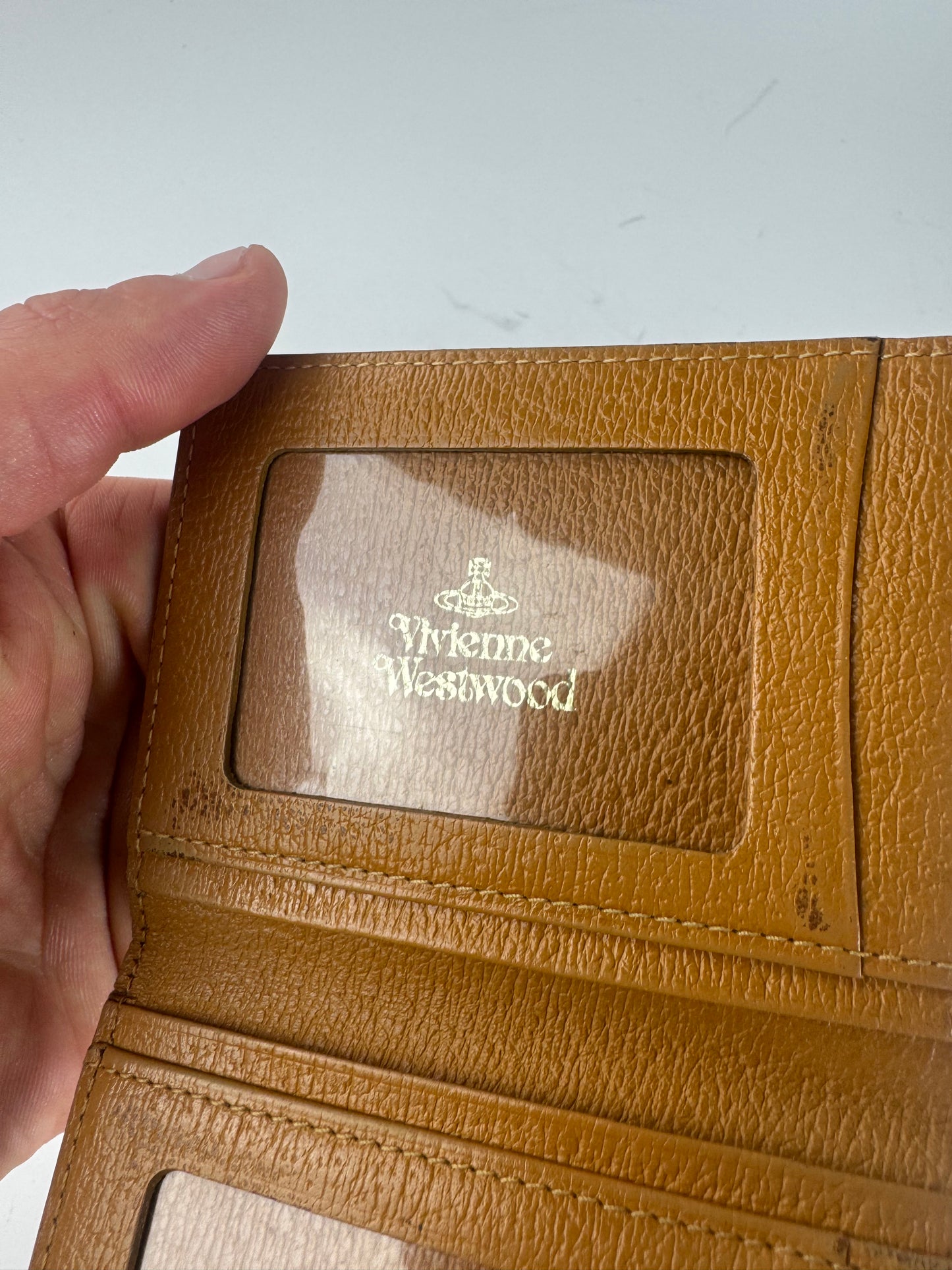 Vintage Vivienne Westwood Leather Card Holder Camel