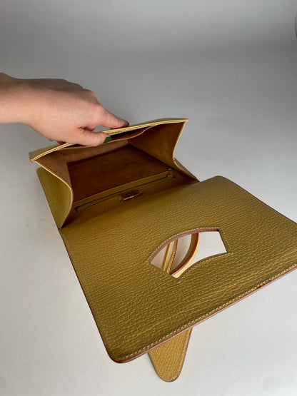 Vintage Loewe Madrid Leather Handbag Beige / Yellow