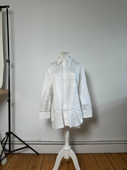 Vintage Dior Men's Cotton Shirt Striped White M
