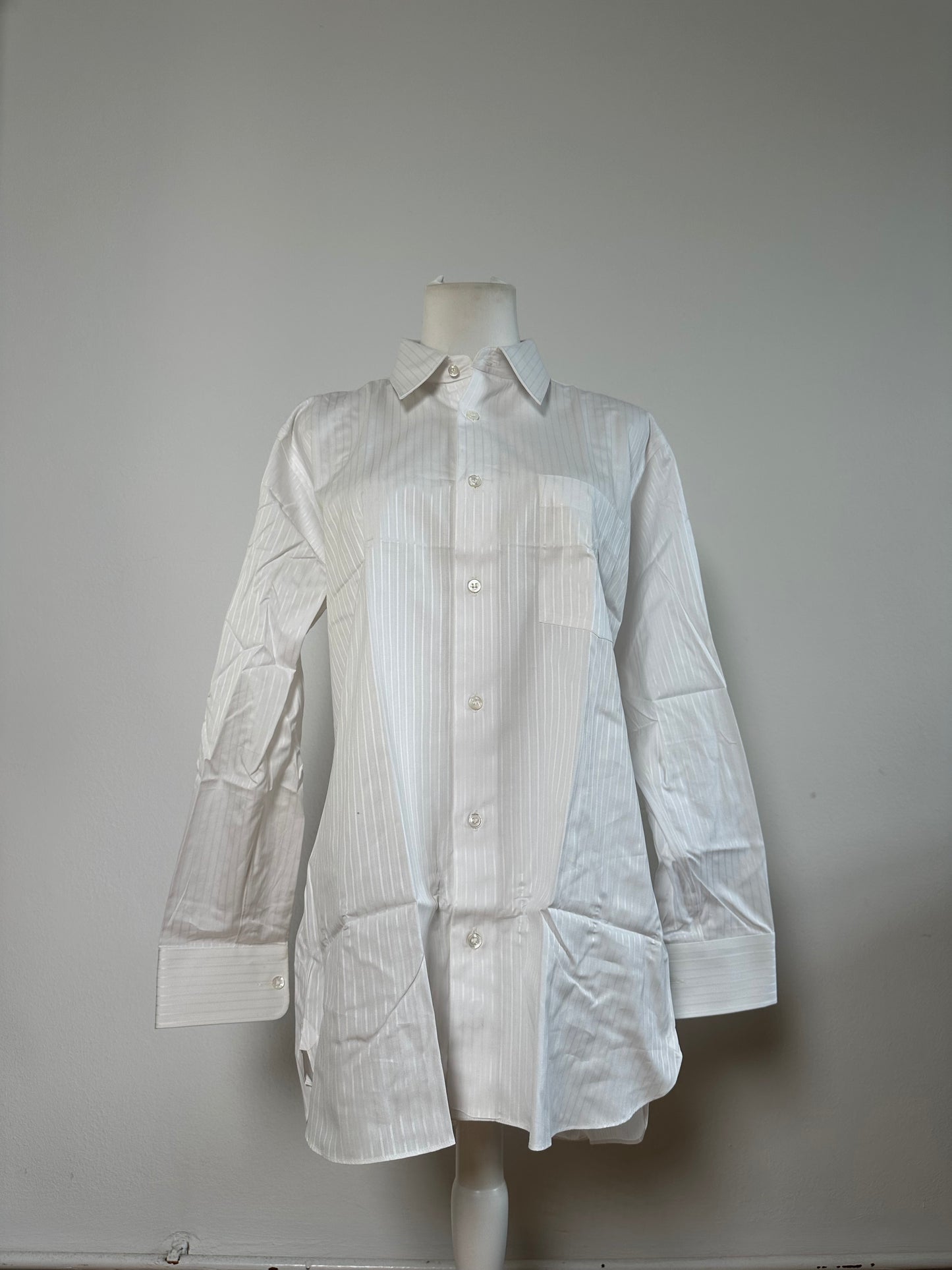 Vintage Dior Men's Cotton Shirt Striped White M