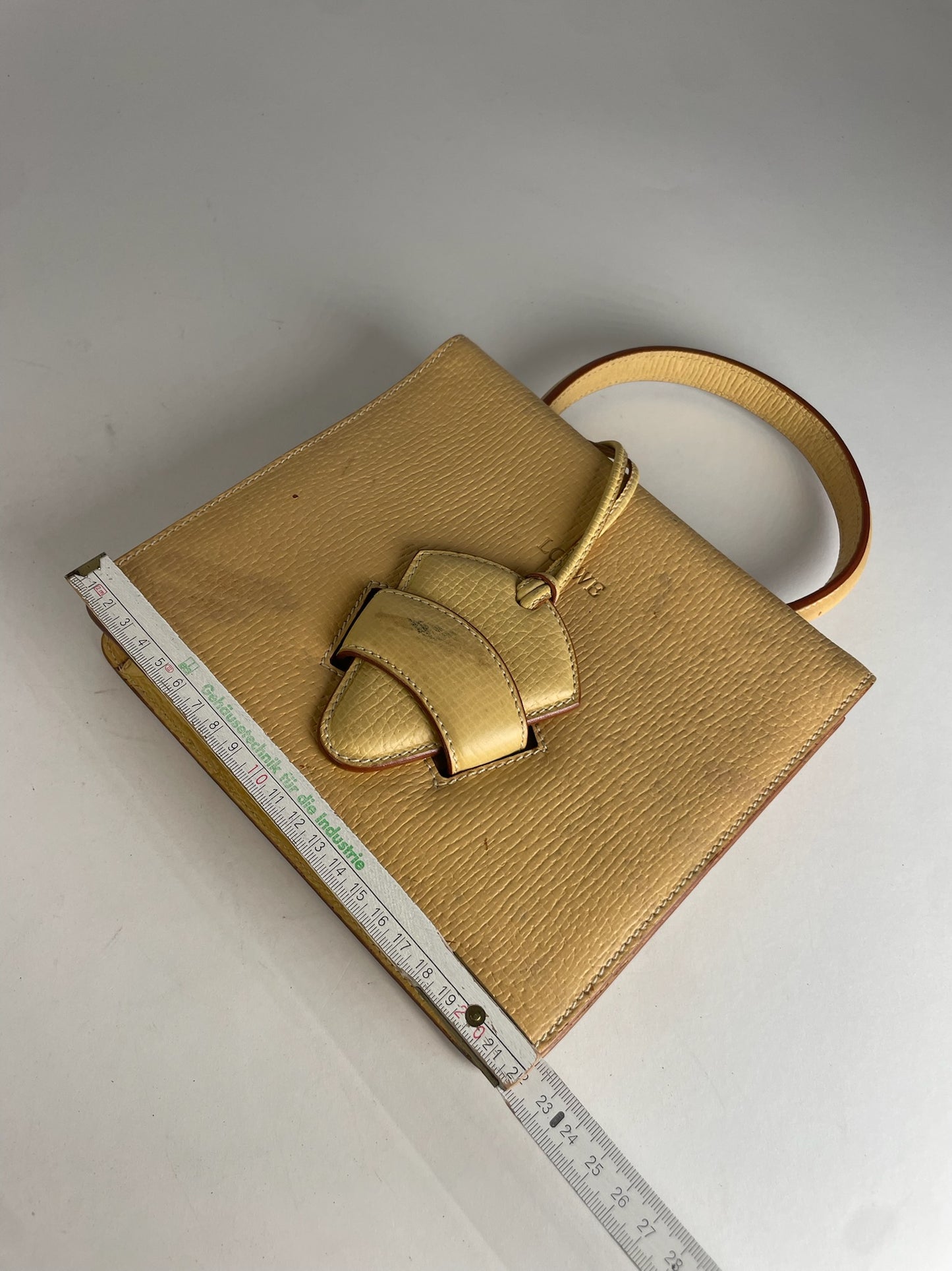 Vintage Loewe Madrid Leather Handbag Beige / Yellow