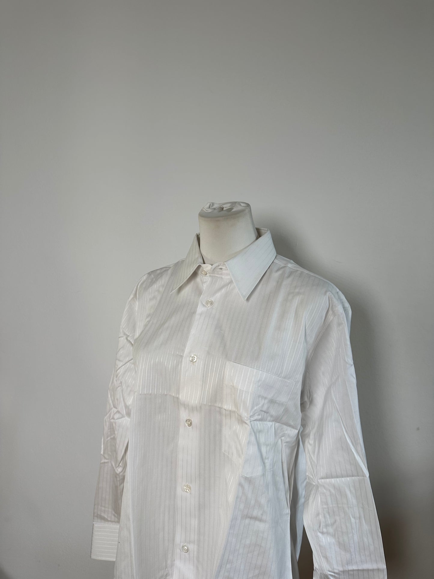 Vintage Dior Men's Cotton Shirt Striped White M