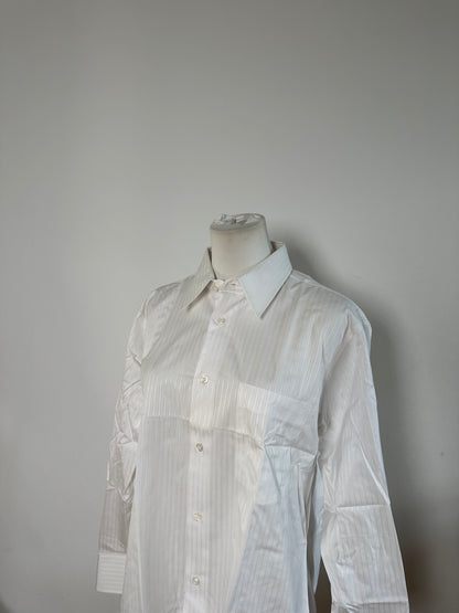 Vintage Dior Men's Cotton Shirt Striped White M