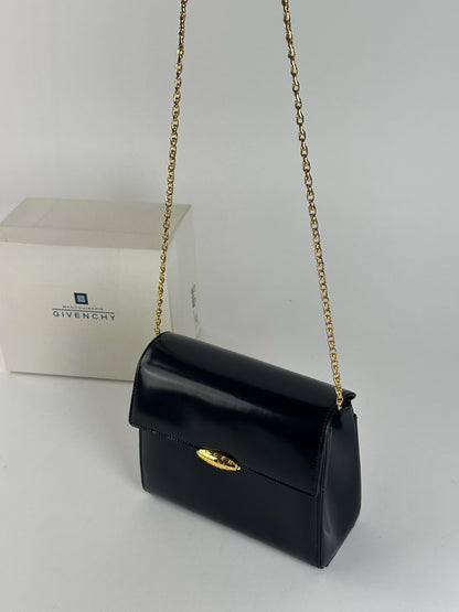Sac vintage en cuir verni noir Givenchy
