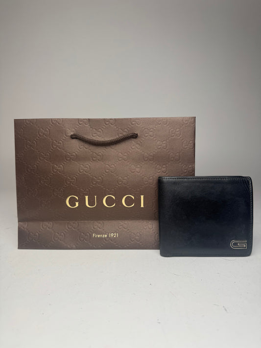 Vintage Gucci Flapable Leather Wallet Black