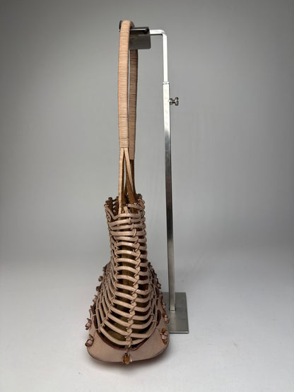 Vintage Salvatore Ferragamo Cage Leather Bag Brown