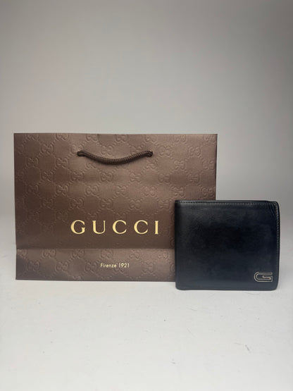Vintage Gucci Flapable Leather Wallet Black