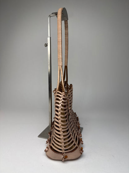 Vintage Salvatore Ferragamo Cage Leather Bag Brown