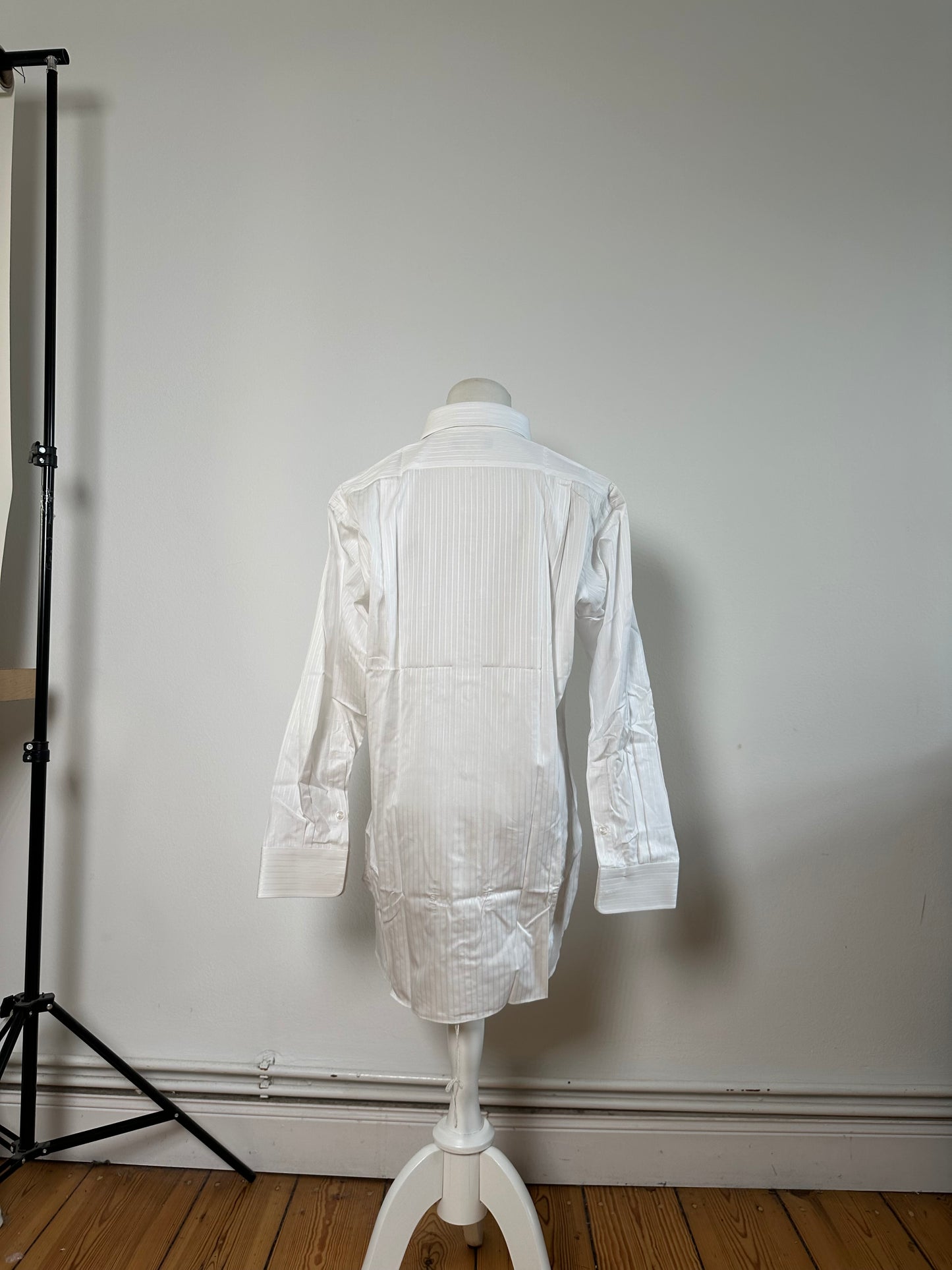 Vintage Dior Men's Cotton Shirt Striped White M