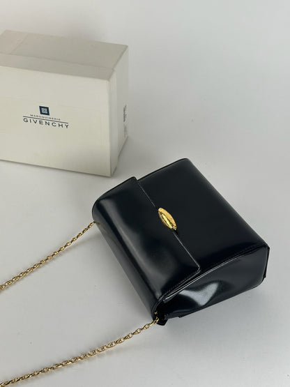 Sac vintage en cuir verni noir Givenchy