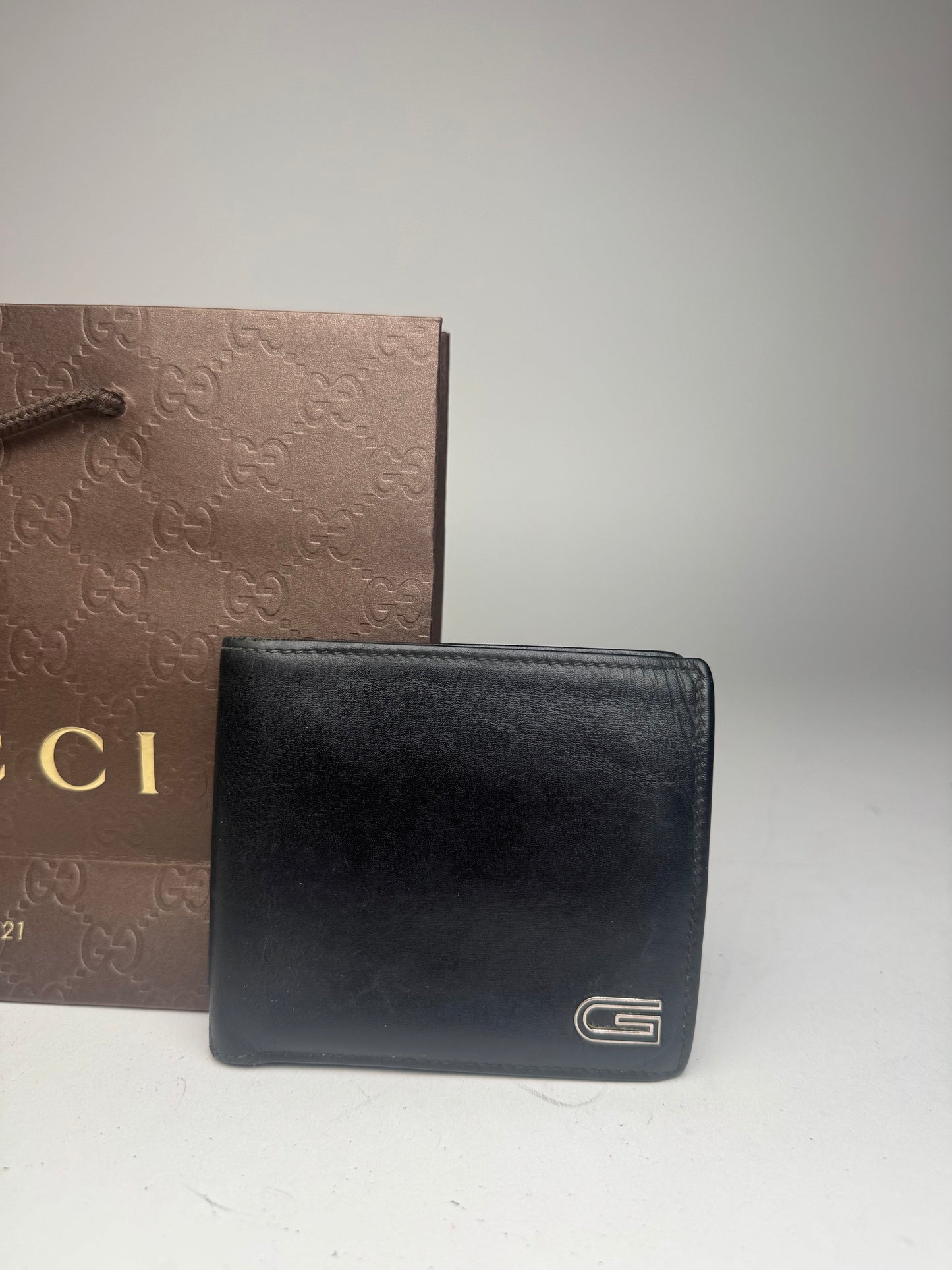 Vintage Gucci Flapable Leather Wallet Black