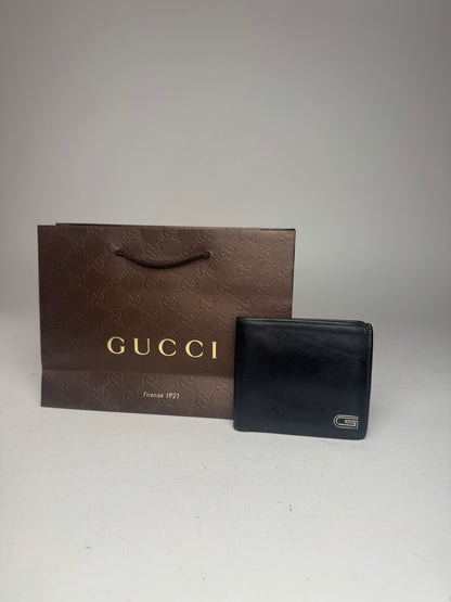 Vintage Gucci Flapable Leather Wallet Black