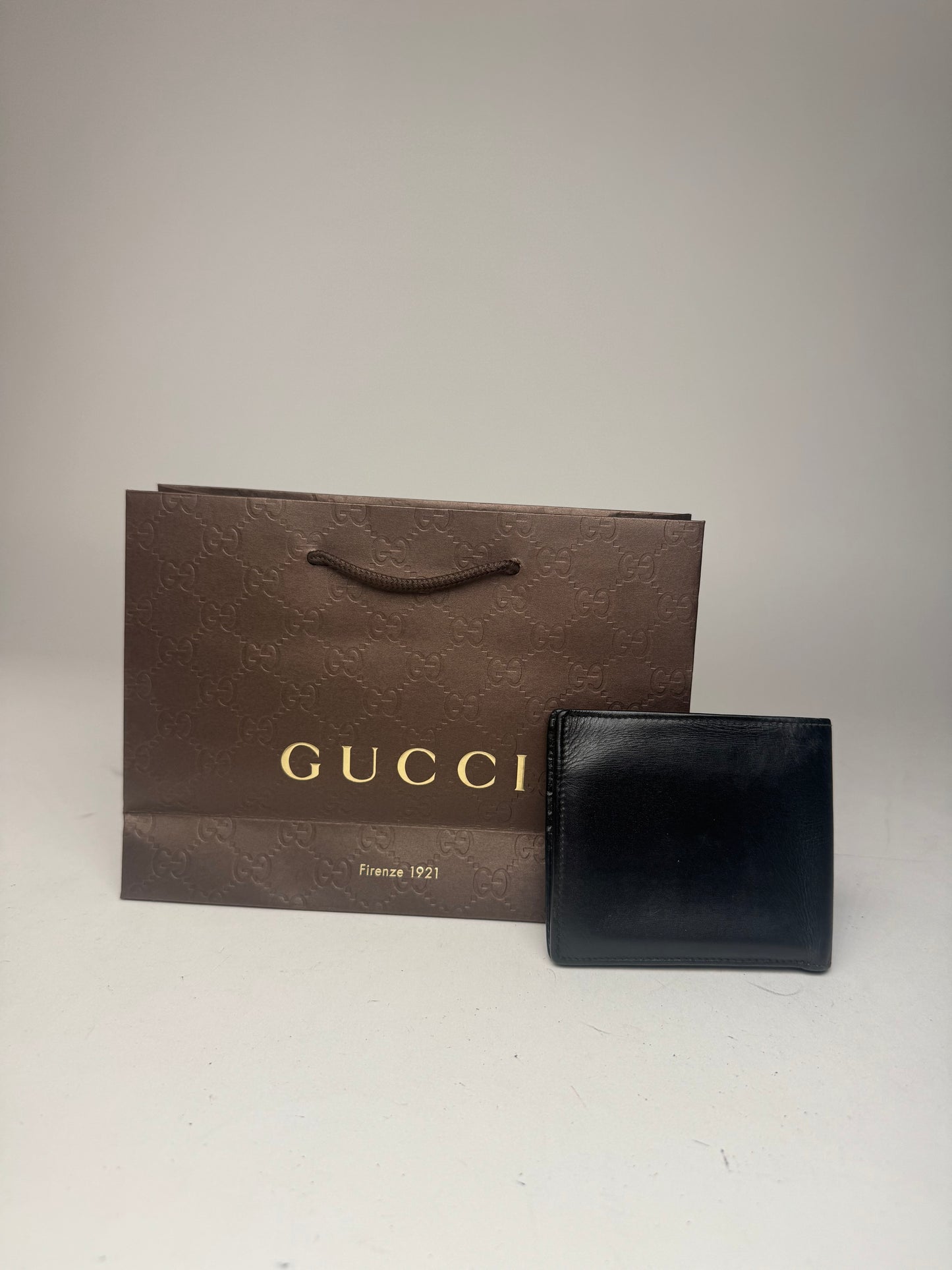 Vintage Gucci Flapable Leather Wallet Black