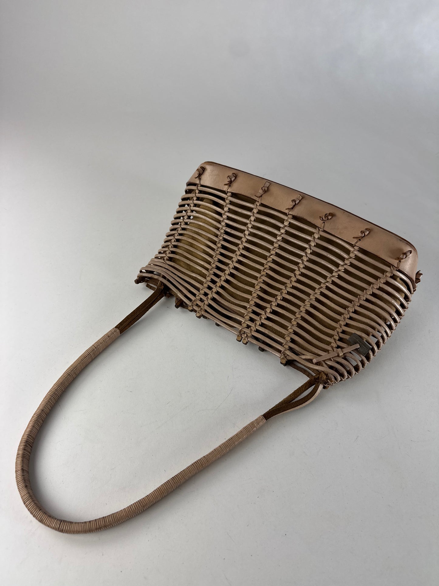 Vintage Salvatore Ferragamo Cage Leather Bag Brown