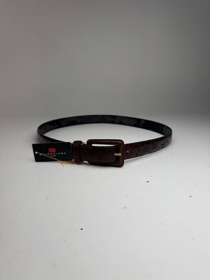 Vintage Balenciaga Purple patent leather belt crocodile emblossed