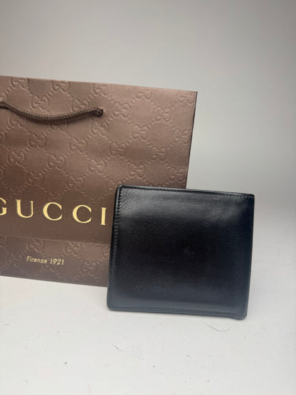 Vintage Gucci Flapable Leather Wallet Black