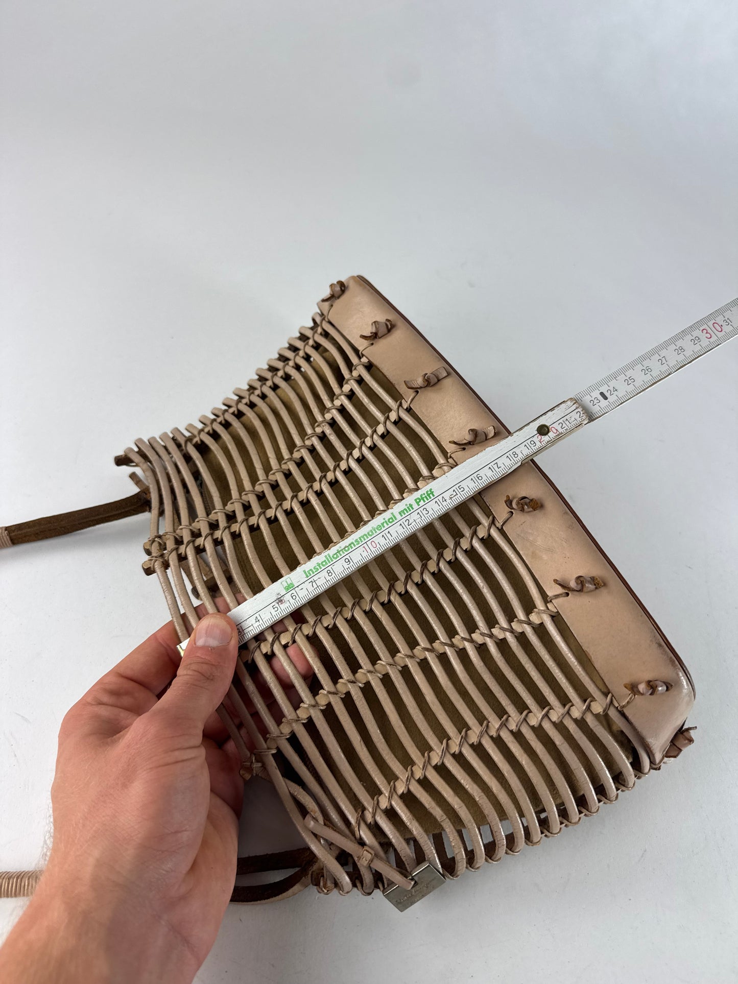 Vintage Salvatore Ferragamo Cage Leather Bag Brown