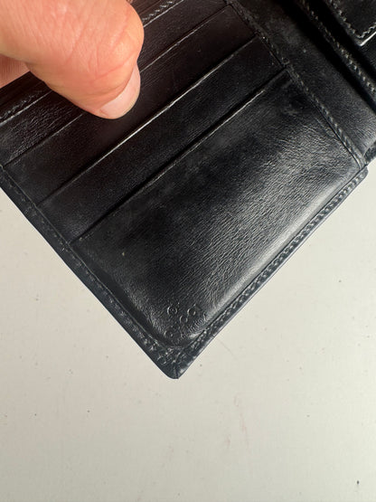 Vintage Gucci Flapable Leather Wallet Black