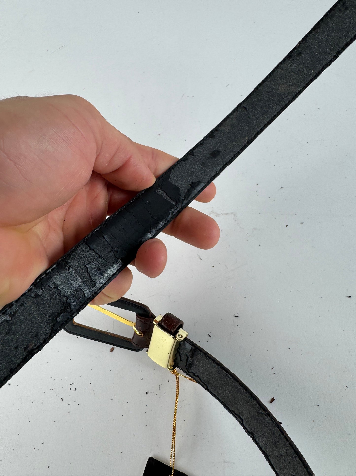 Vintage Balenciaga Purple patent leather belt crocodile emblossed