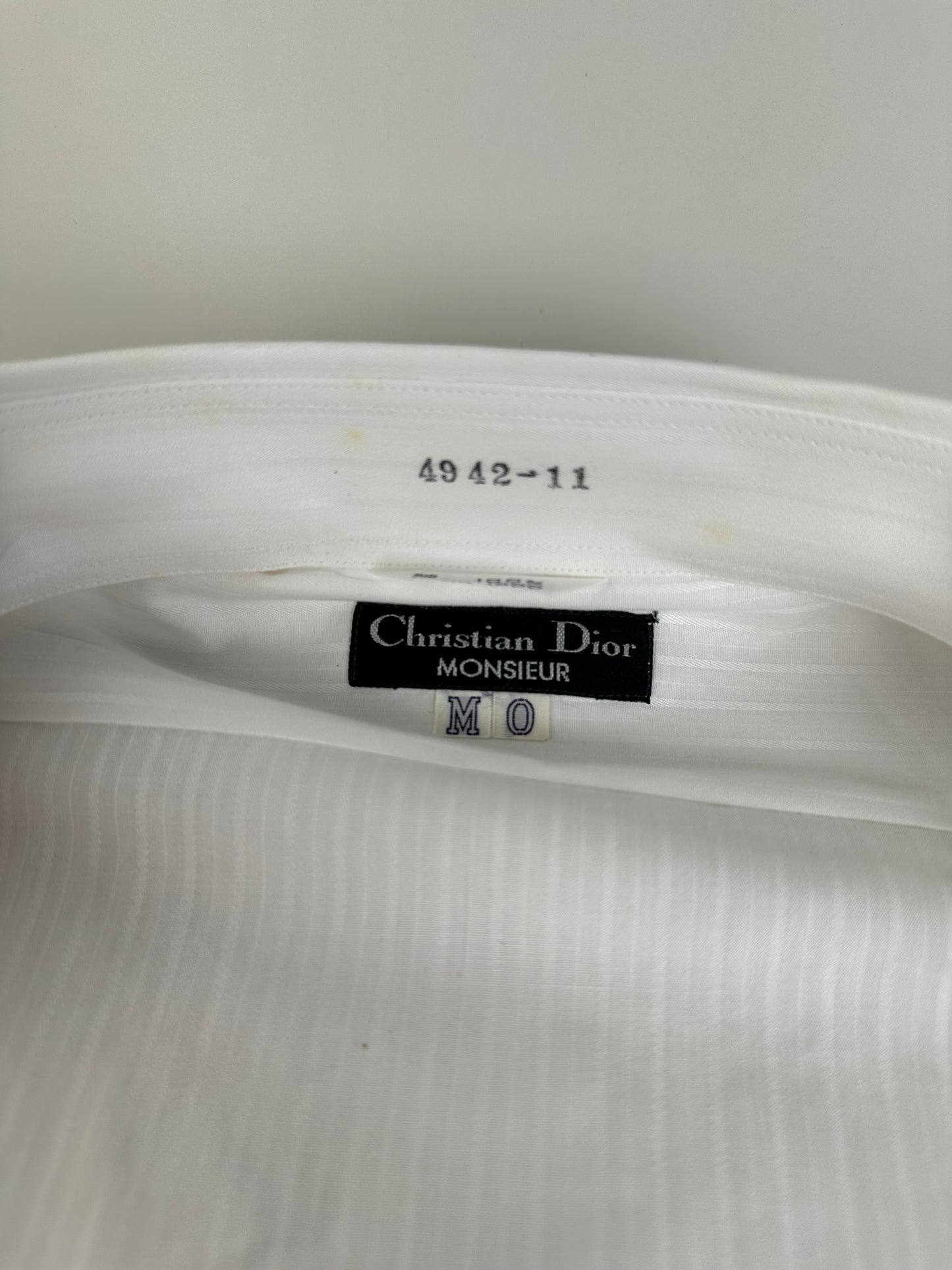 Vintage Dior Men's Cotton Shirt Striped White M