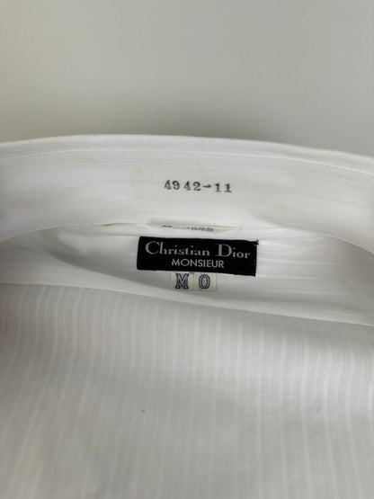 Vintage Dior Men's Cotton Shirt Striped White M