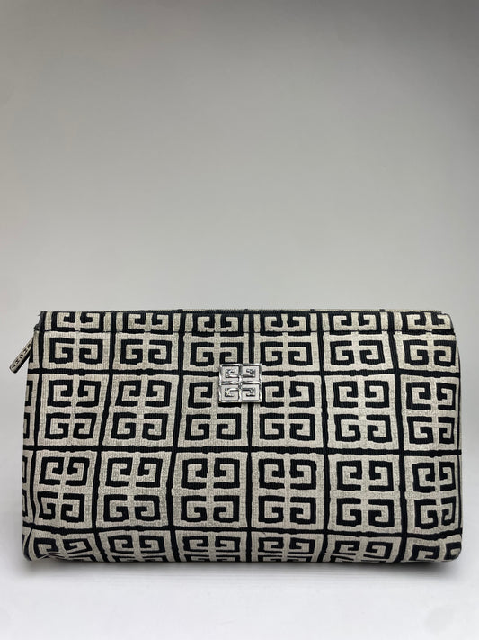 Vintage Givenchy 4G Jacquard Clutch Wallet Late 1990s Beige Black