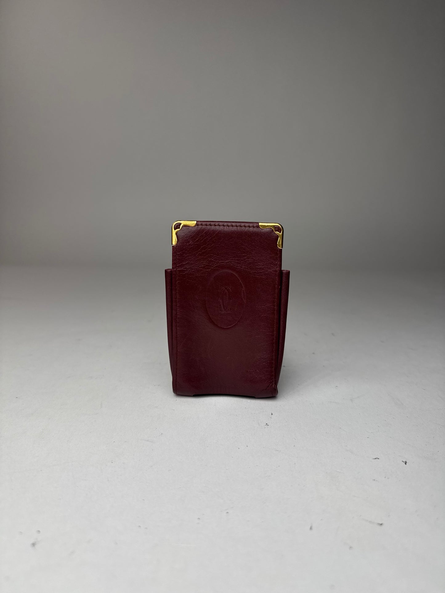 Vintage Cartier leather phone Holder burgundy
