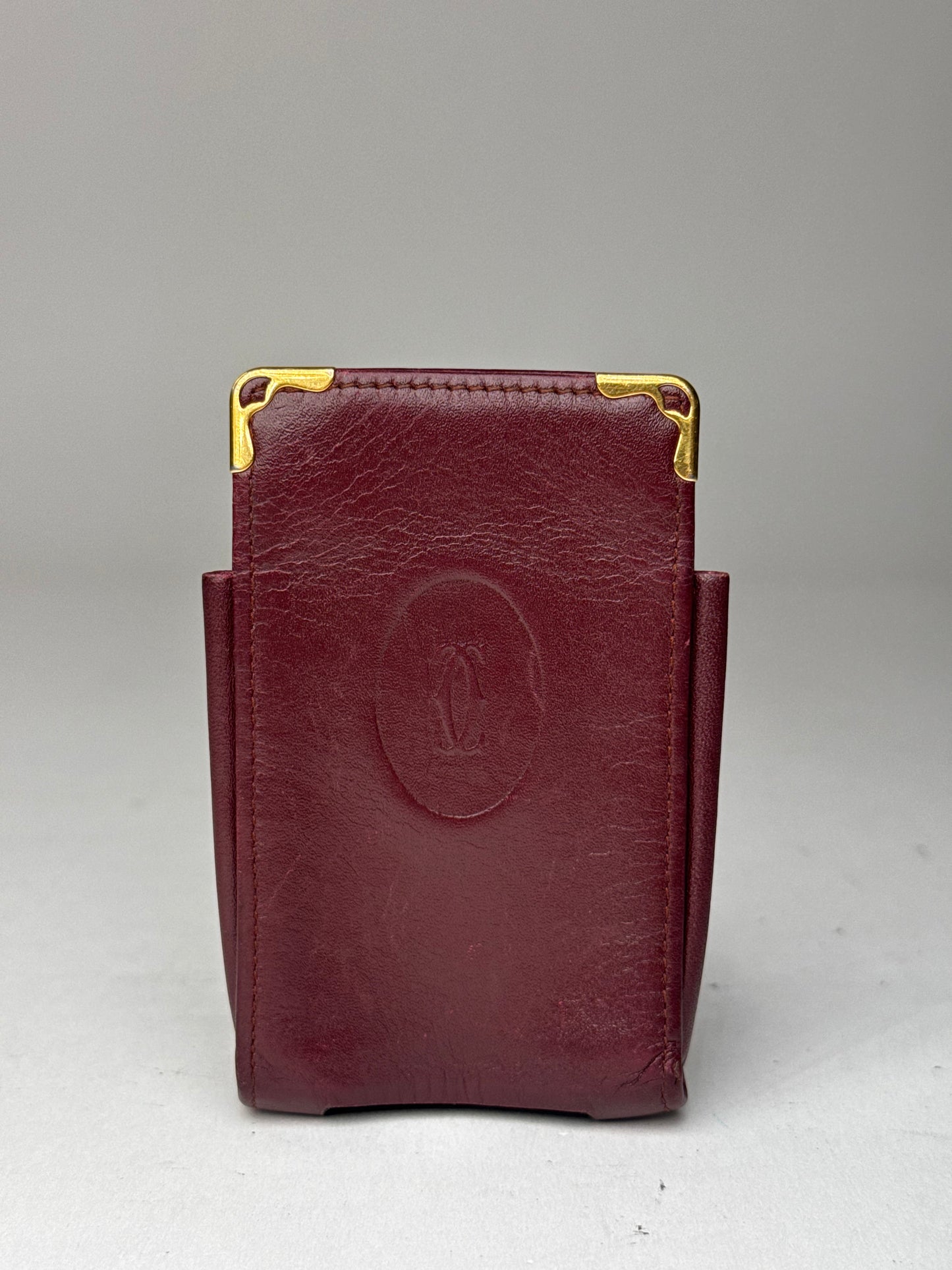 Vintage Cartier leather phone Holder burgundy