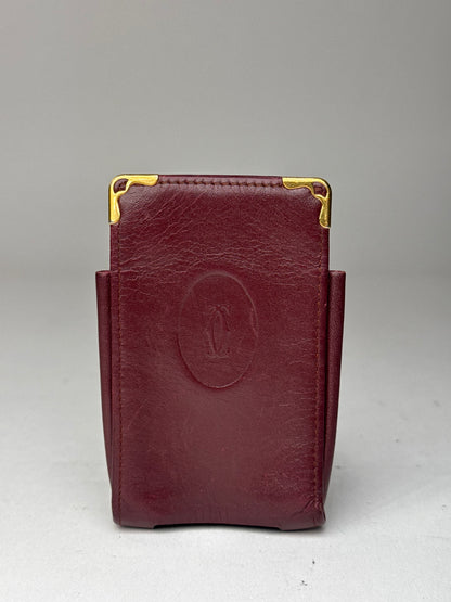 Vintage Cartier leather phone Holder burgundy