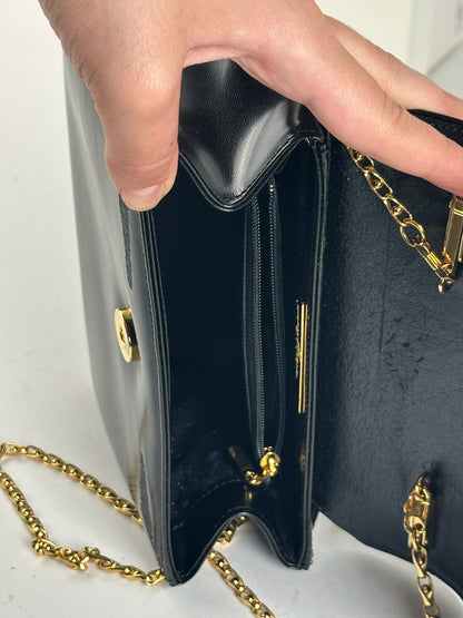 Sac vintage en cuir verni noir Givenchy