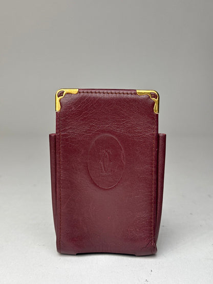 Vintage Cartier leather phone Holder burgundy
