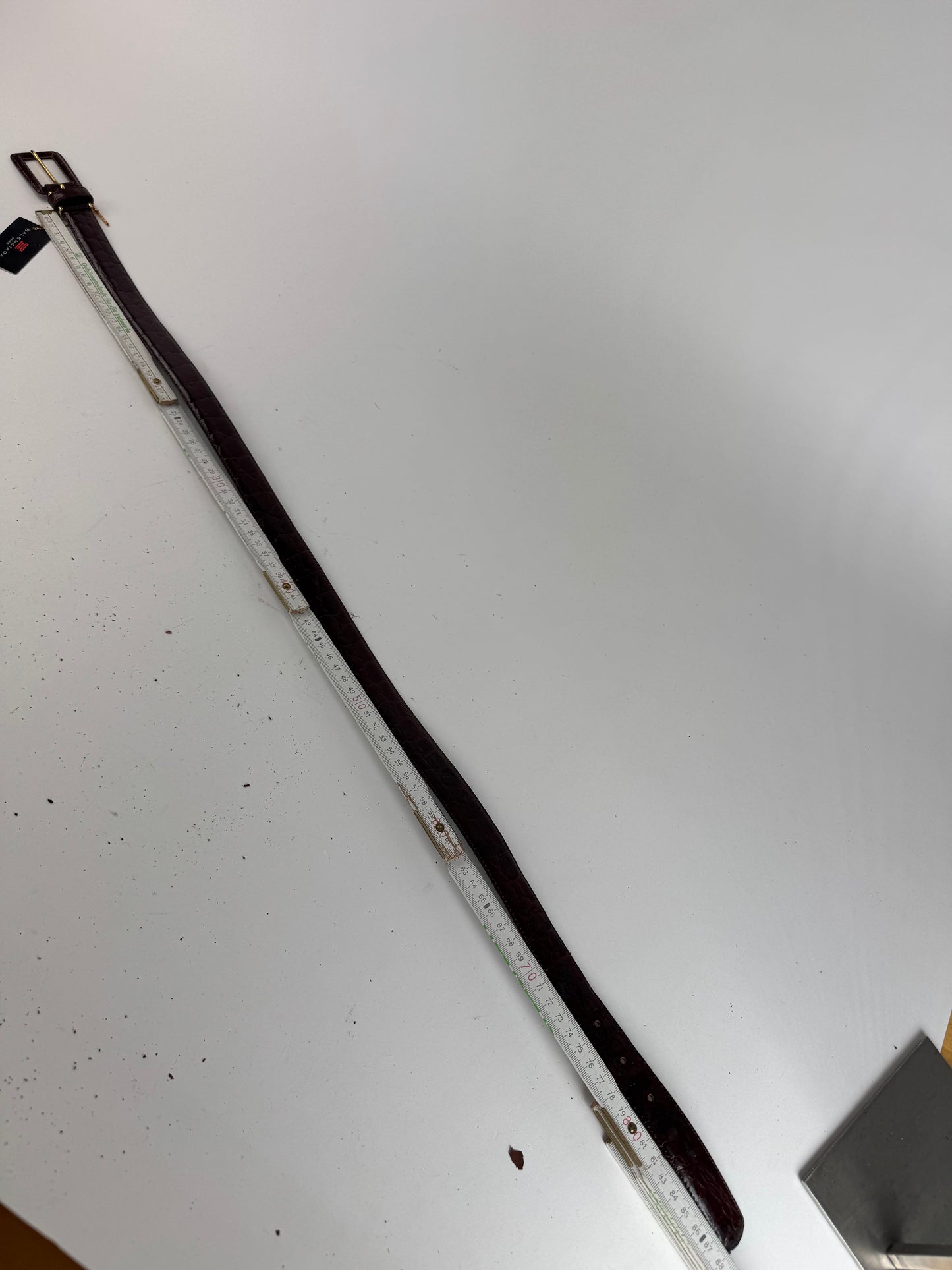 Vintage Balenciaga Purple patent leather belt crocodile emblossed