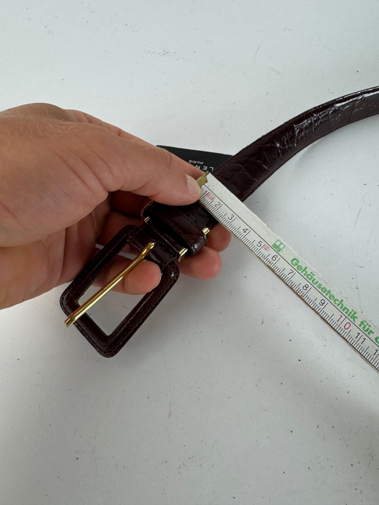 Vintage Balenciaga Purple patent leather belt crocodile emblossed