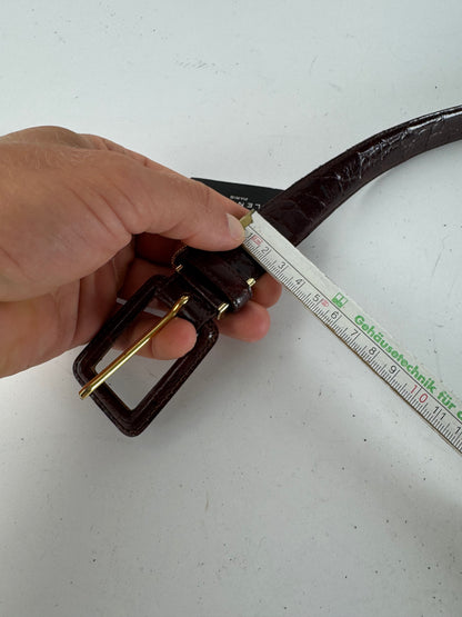 Vintage Balenciaga Purple patent leather belt crocodile emblossed