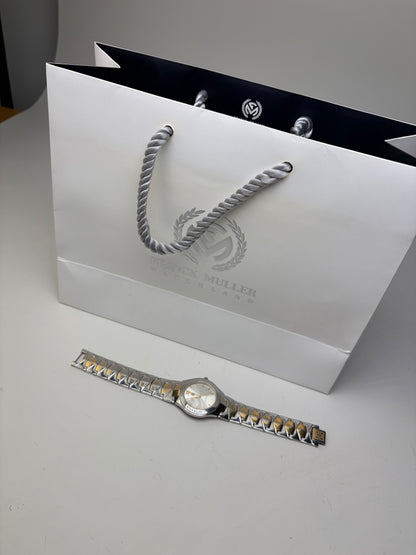 Vintage Givenchy Stainless Steel Bracelet Watch Silver Gold