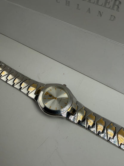 Vintage Givenchy Stainless Steel Bracelet Watch Silver Gold