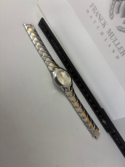 Vintage Givenchy Stainless Steel Bracelet Watch Silver Gold