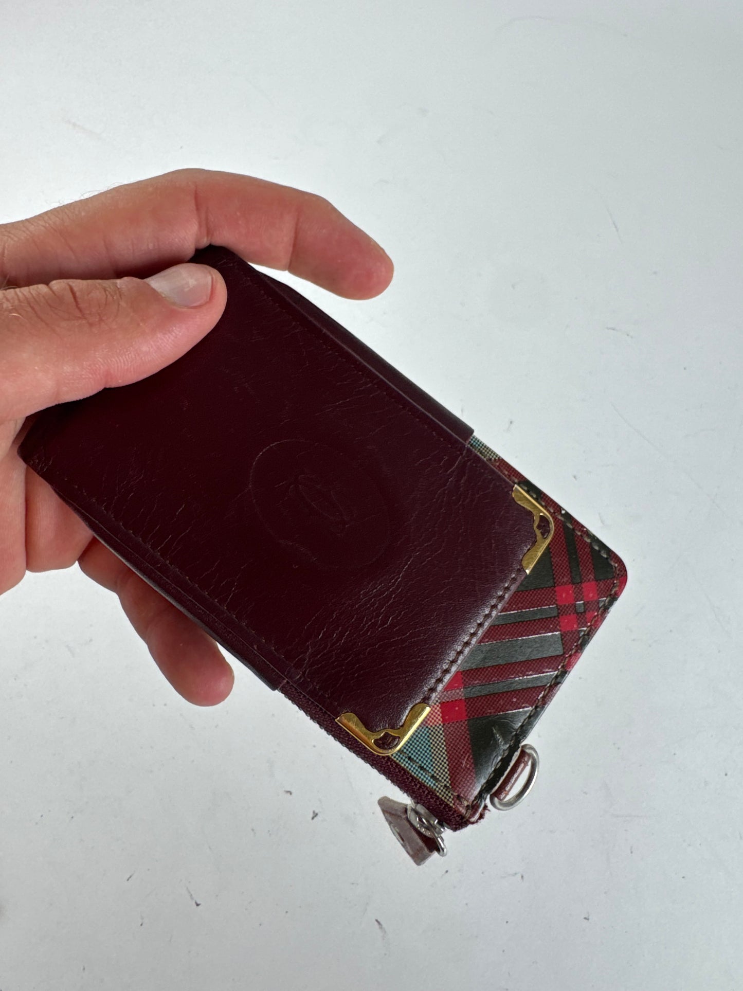 Vintage Cartier leather phone Holder burgundy