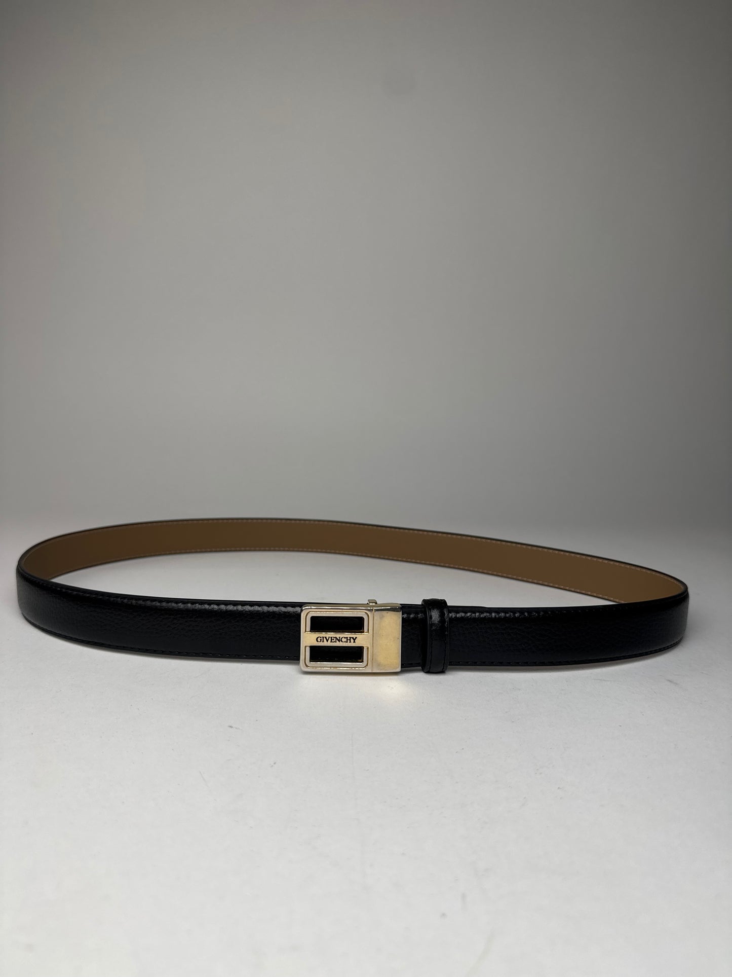 Vintage Givenchy Leather Belt Black